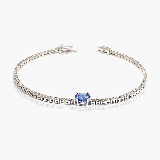 14K White Gold Colored Gemstone Tennis Bracelet - BT4-1.7BBSOMC