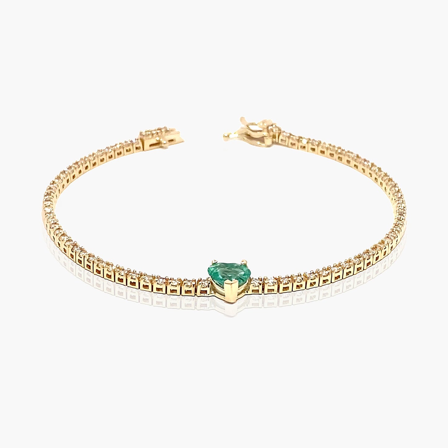 14K Yellow Gold Colored Gemstone Tennis Bracelet - BT4-1.7BEHMC