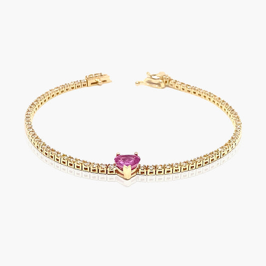 14K Yellow Gold Colored Gemstone Tennis Bracelet - BT4-1.7BPHMC