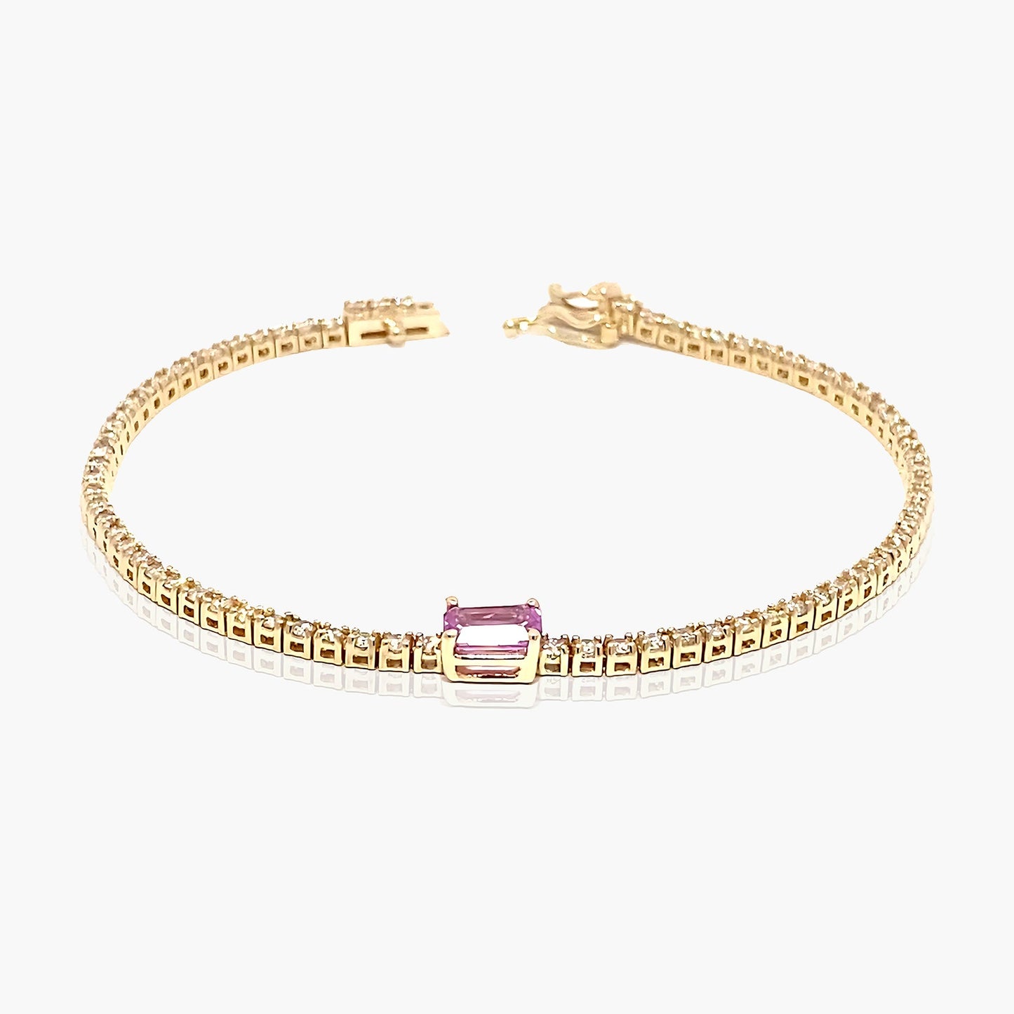 14K Yellow Gold Colored Gemstone Tennis Bracelet - BT4-1.7BPMC