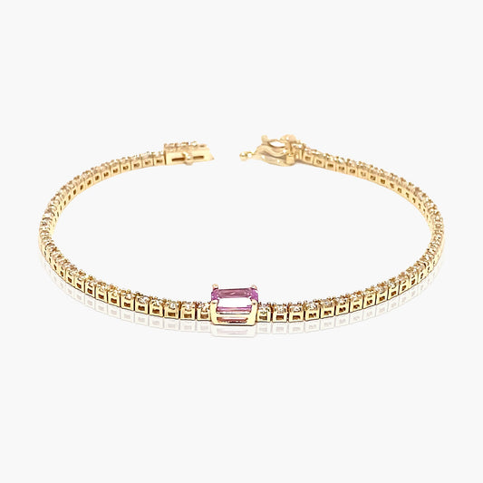 14K Yellow Gold Colored Gemstone Tennis Bracelet - BT4-1.7BPMC