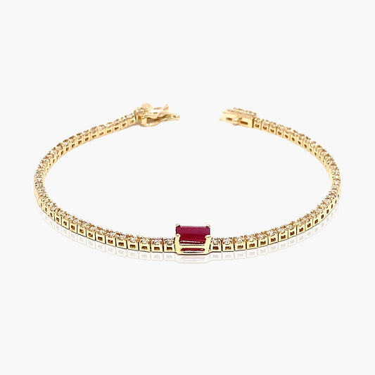 14K Yellow Gold Colored Gemstone Tennis Bracelet - BT4-1.7BRUMC