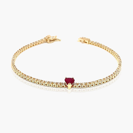 14K Yellow Gold Colored Gemstone Tennis Bracelet - BT4-1.7BRUPMC