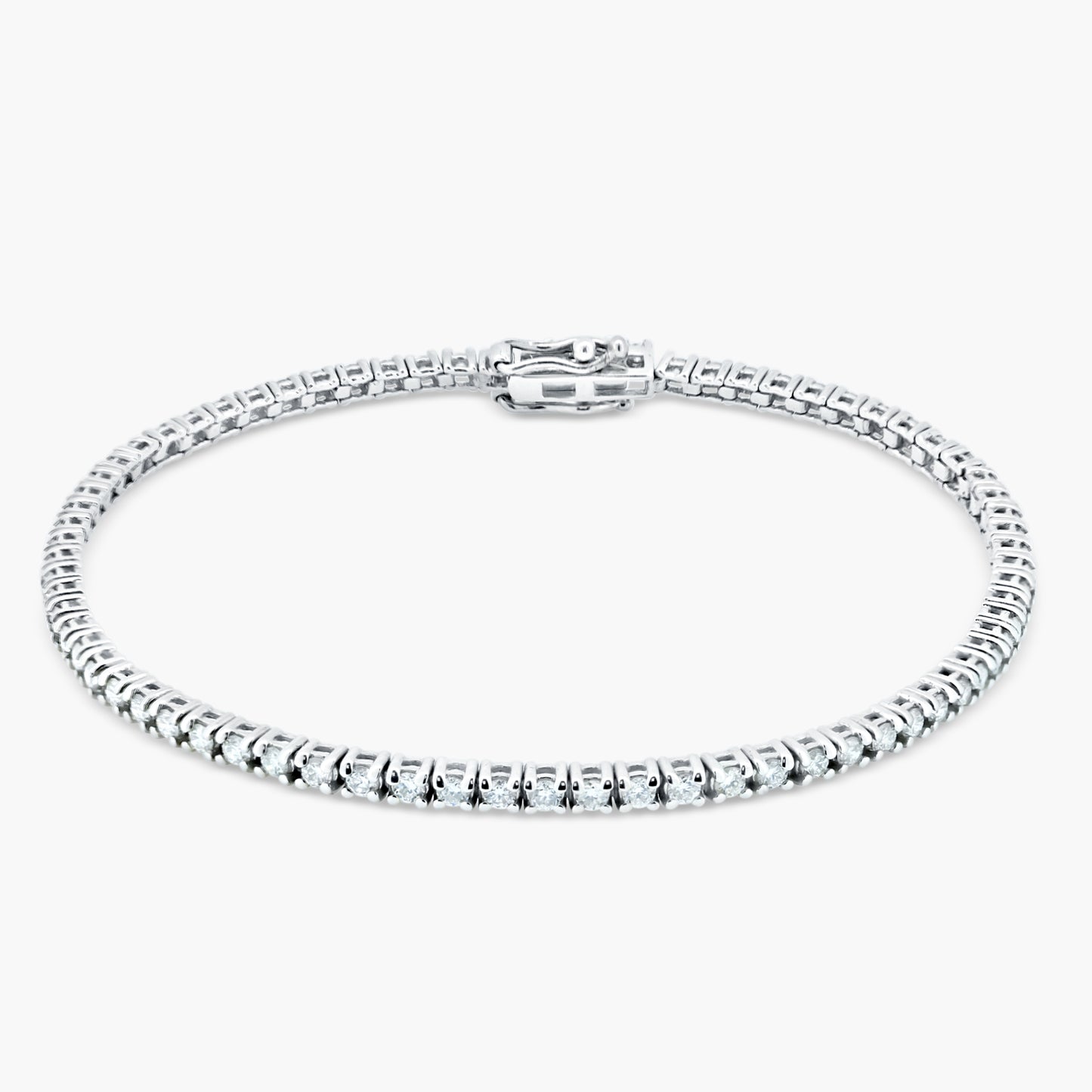 14K White Gold Round Diamond Tennis Bracelet-BT4-2.1BMC