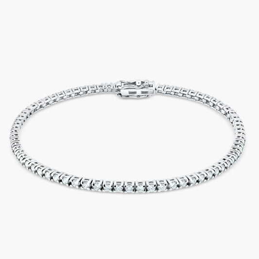 14K White Gold Round Diamond Tennis Bracelet-BT4-2.1BMC