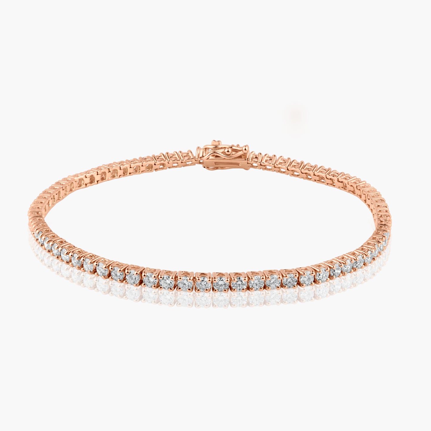 14K Rose Gold Tennis Bracelet-BT4-2.3B-2MC