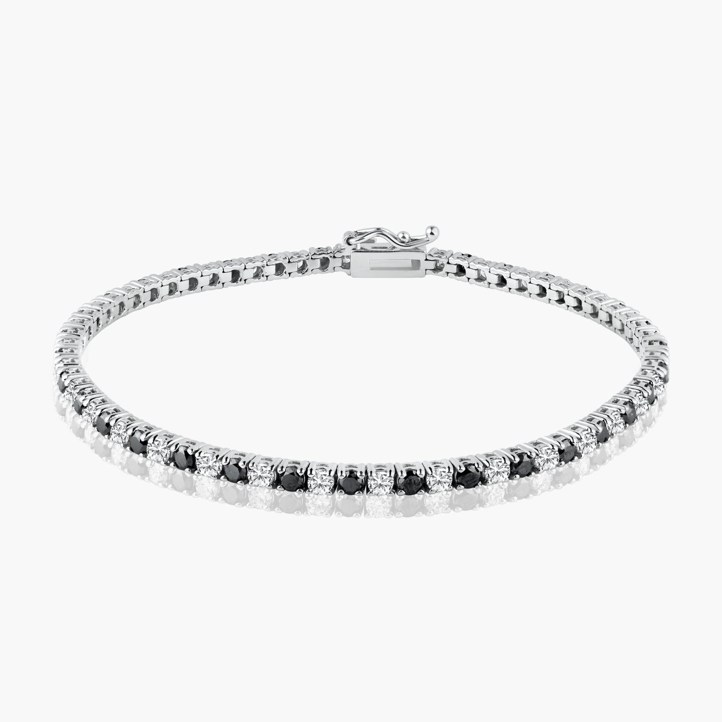 14K White Gold Colored Gemstone Tennis Bracelet - BT4-2.3BBDMC