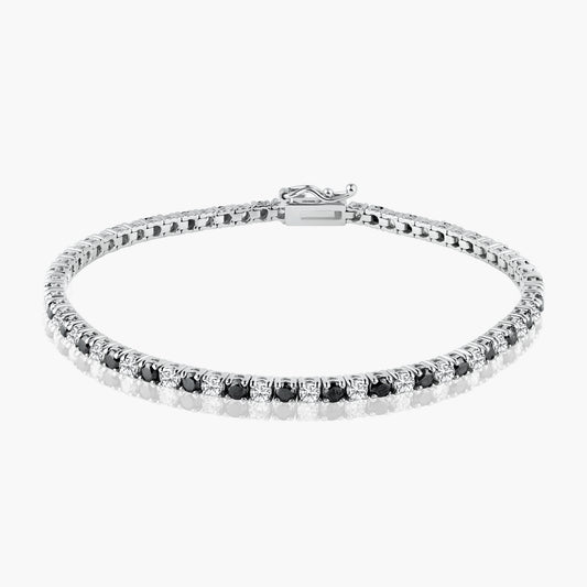 14K White Gold Colored Gemstone Tennis Bracelet - BT4-2.3BBDMC