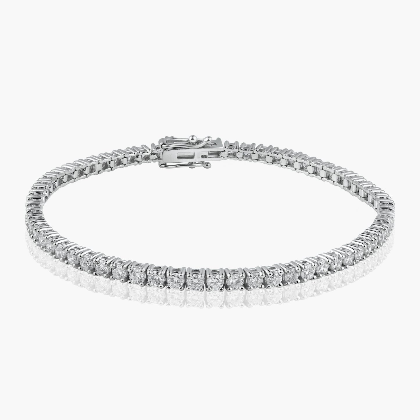 14K White Gold Tennis Bracelet-BT4-2.5BMC