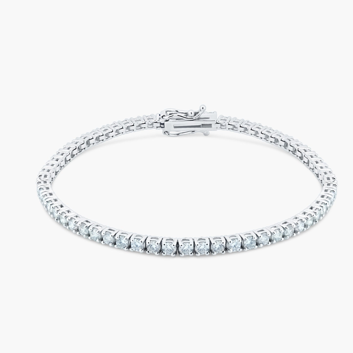 14K White Gold Tennis Bracelet-BT4-2.7BMC