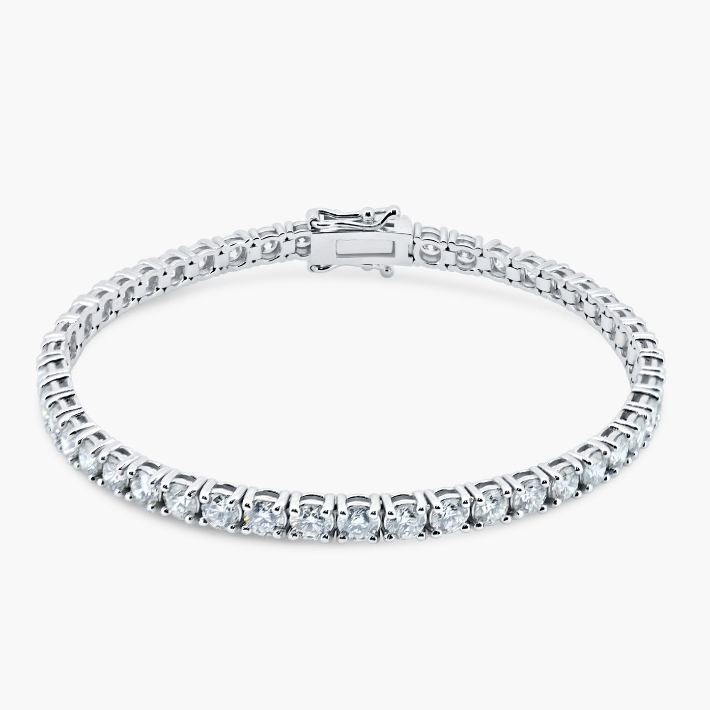 14K White Gold Round Diamond Tennis Bracelet-BT4-3.5BMC