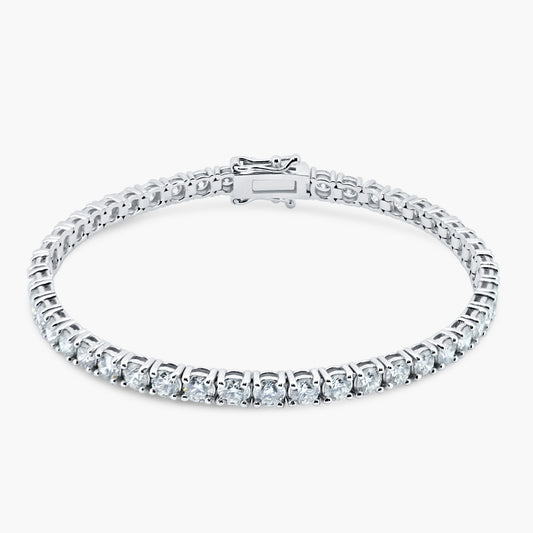 14K White Gold Round Diamond Tennis Bracelet-BT4-3.5BMC