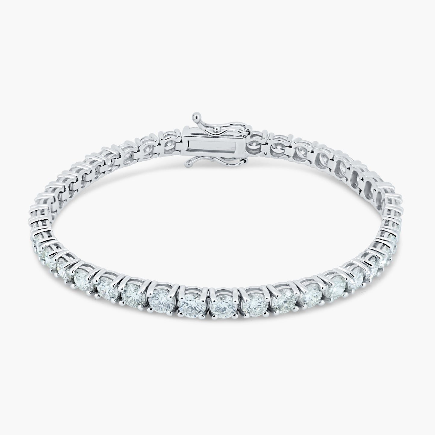 14K White Gold Round Diamond Tennis Bracelet-BT4-4.0BMC