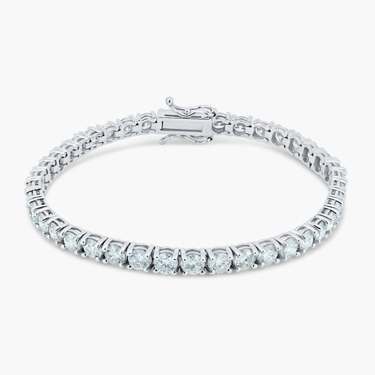 14K White Gold Round Diamond Tennis Bracelet-BT4-4.0BMC