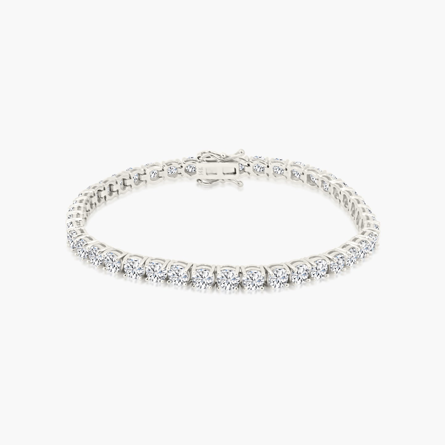 14K White Gold Tennis Bracelet-BT4-4.2BMC