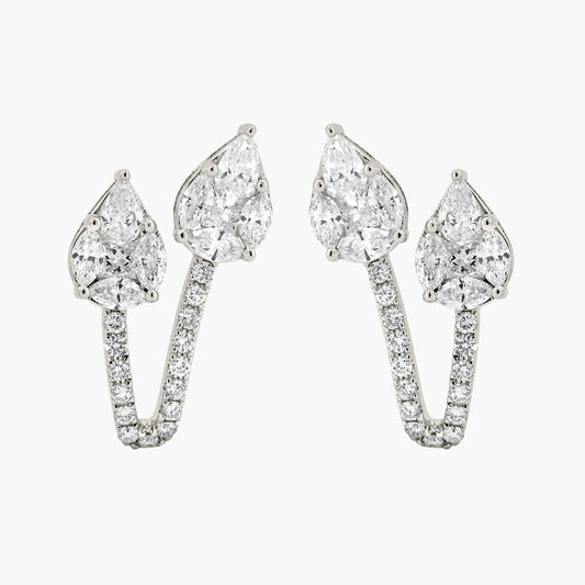 14K White Gold Illusion Earrings - E00013