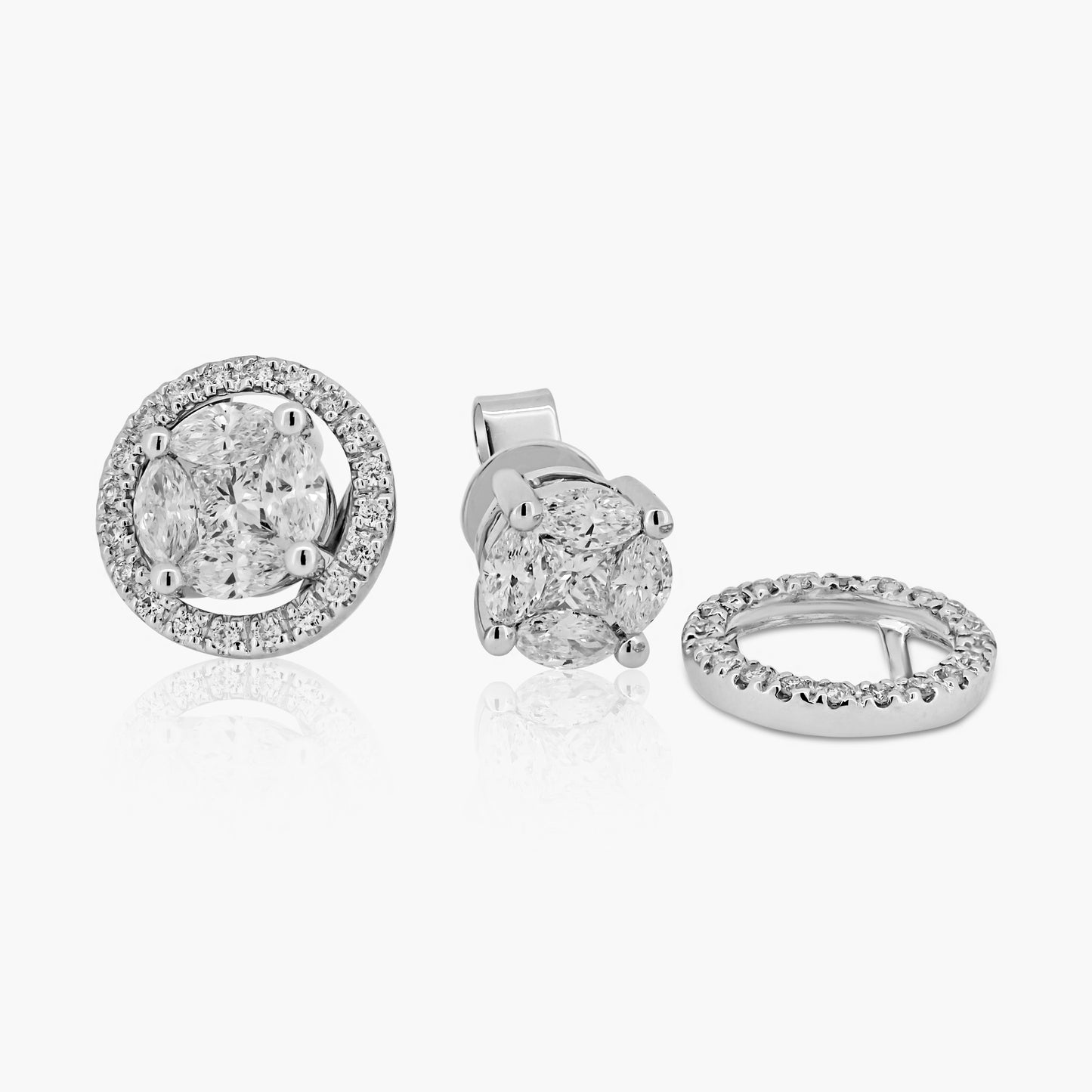 14K White Gold Statement Earrings - E04142100JK/E-JACKET