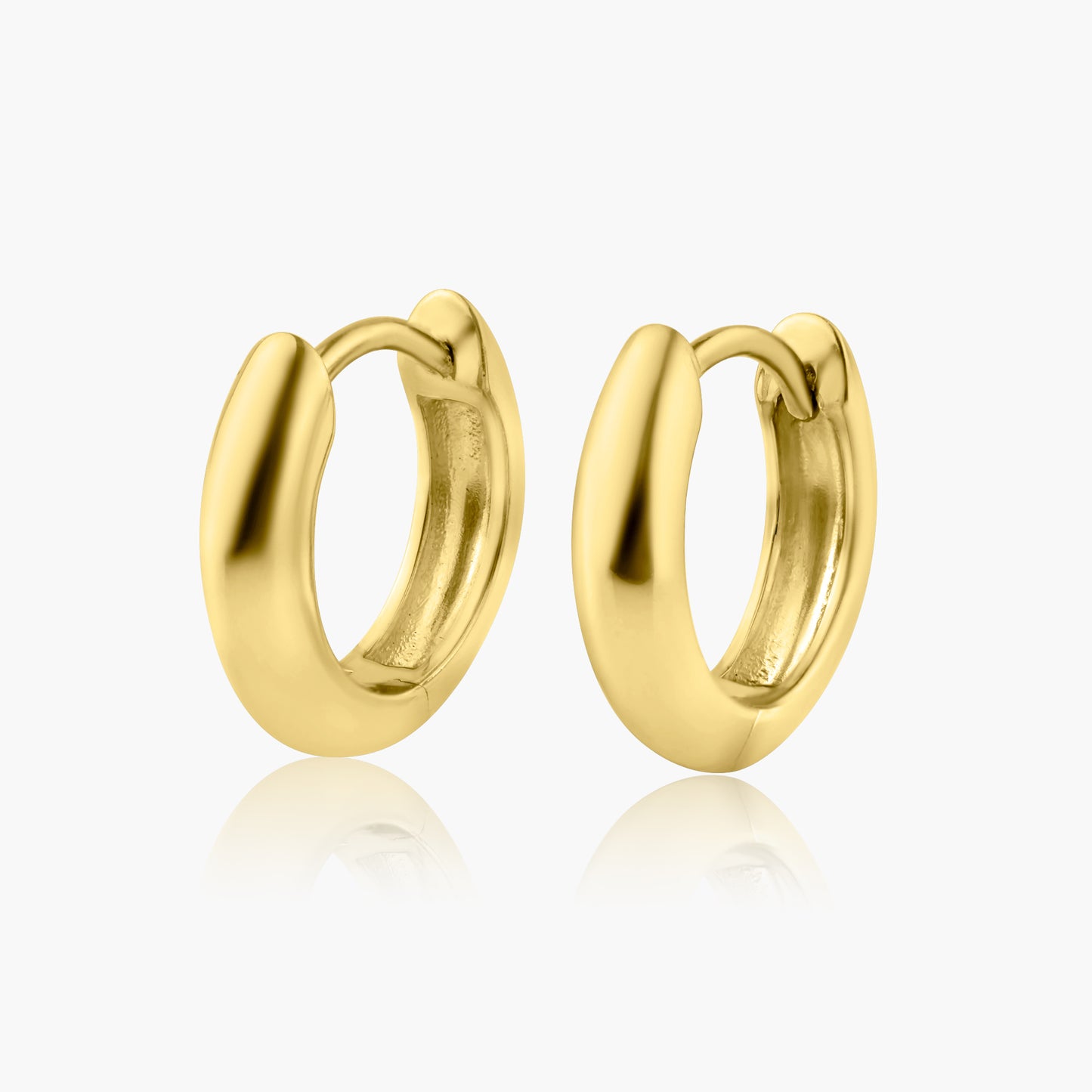 14K Yellow Gold Plain Dainty Huggies - E10495W