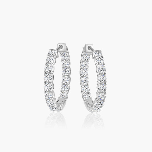 14K White Gold Hoop Earrings-E1855401