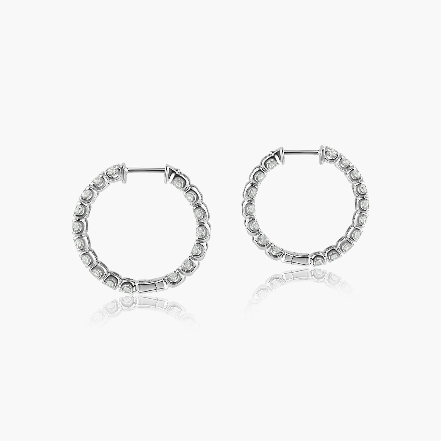 14K White Gold Hoop Earrings-E1855401