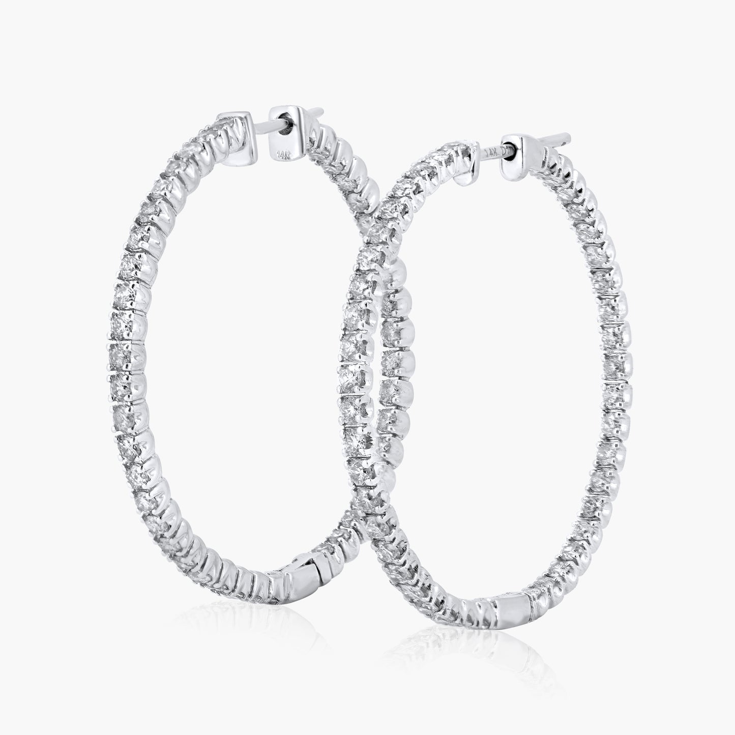 14K White Gold Hoop Earrings - E18554L01