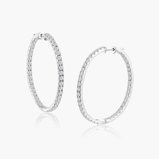 14K White Gold Hoop Earrings-E18878VBW0