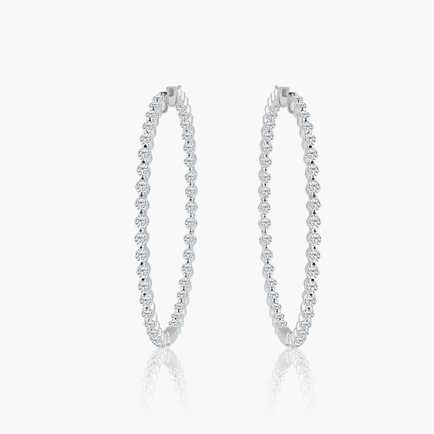 14K White Gold Hoop Earrings - E20714AX01