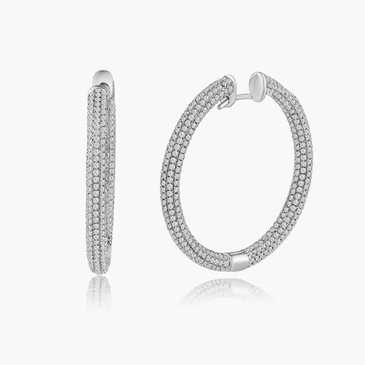 14K White Gold Hoop Earrings - E22176A01