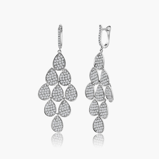 14K White Gold Statement Dangle Earrings-E60181804