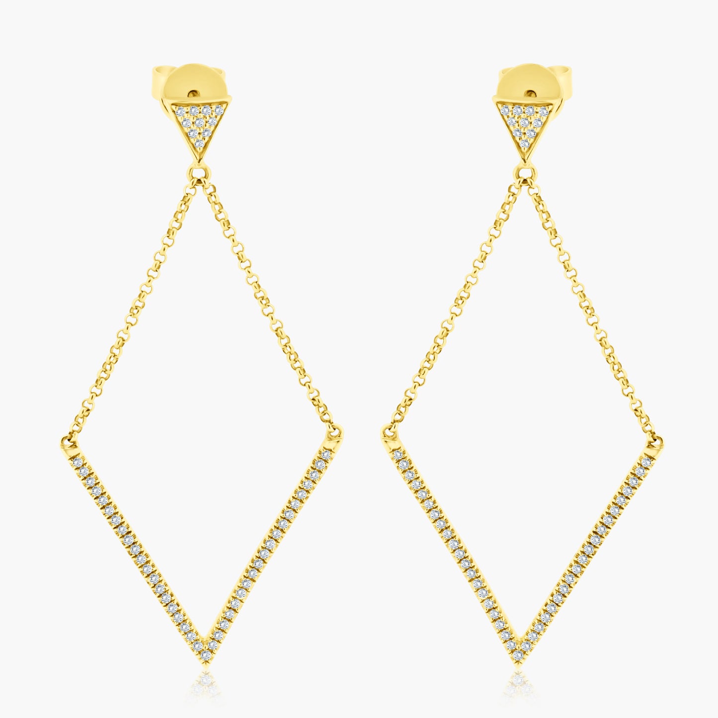 18K Yellow Gold Dangle Earrings-E604244-1