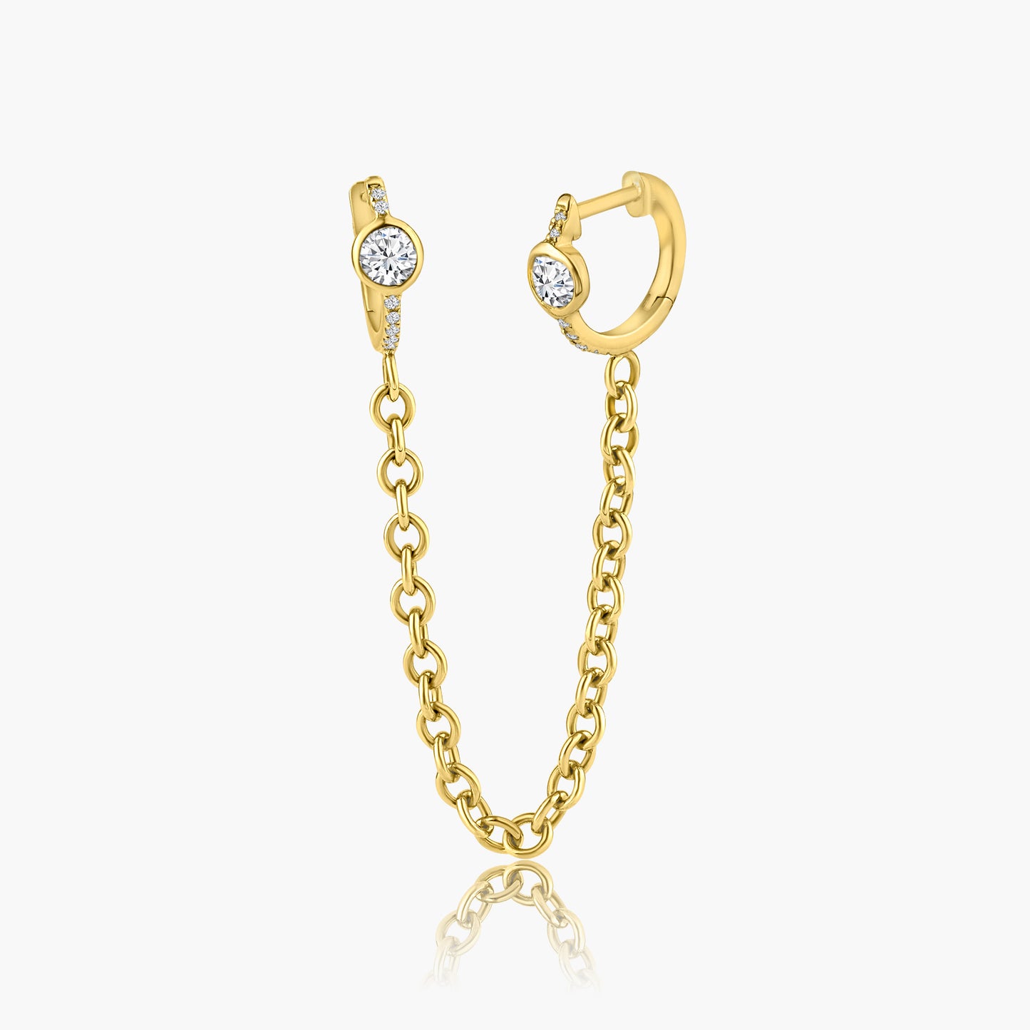 14K Yellow Gold Chain Link Dangle Earrings - E60576101-2