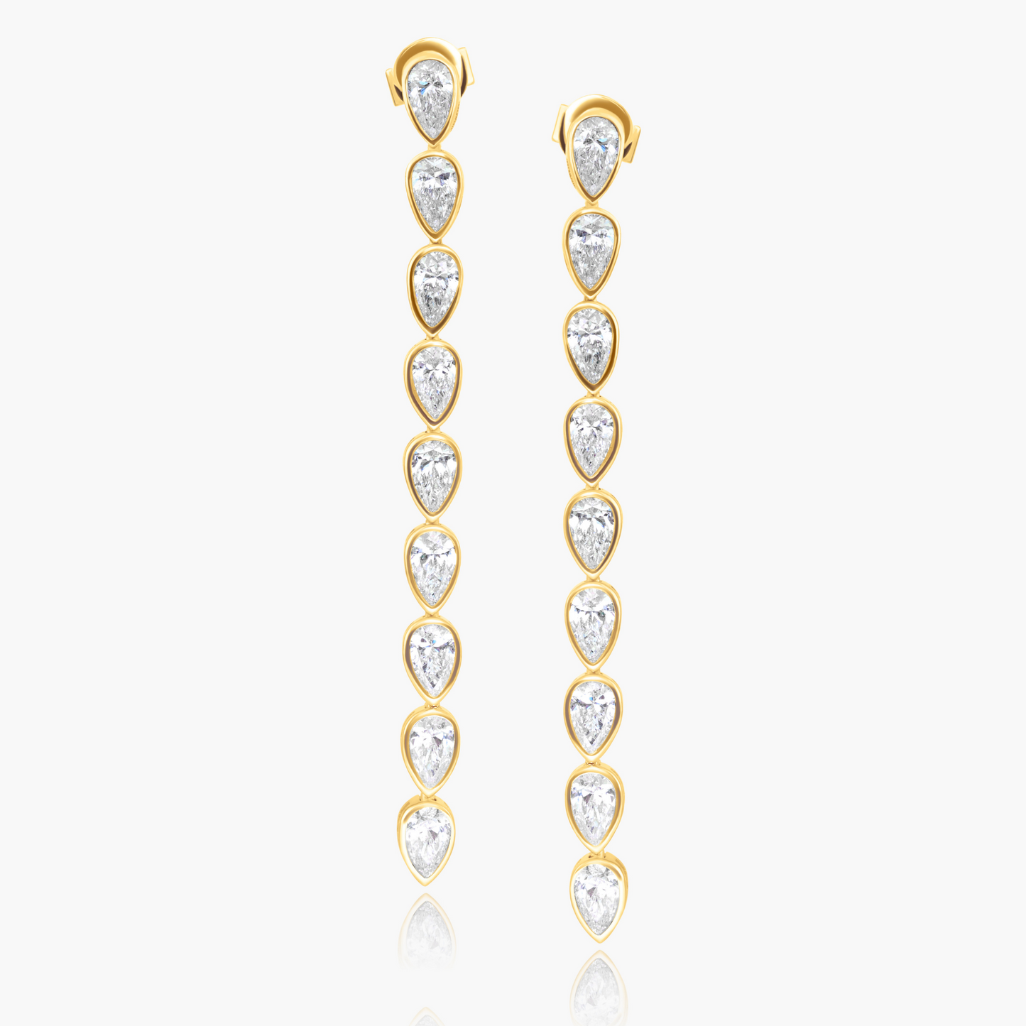 14K Yellow Gold Pear Diamond Dangle Earrings-E605917