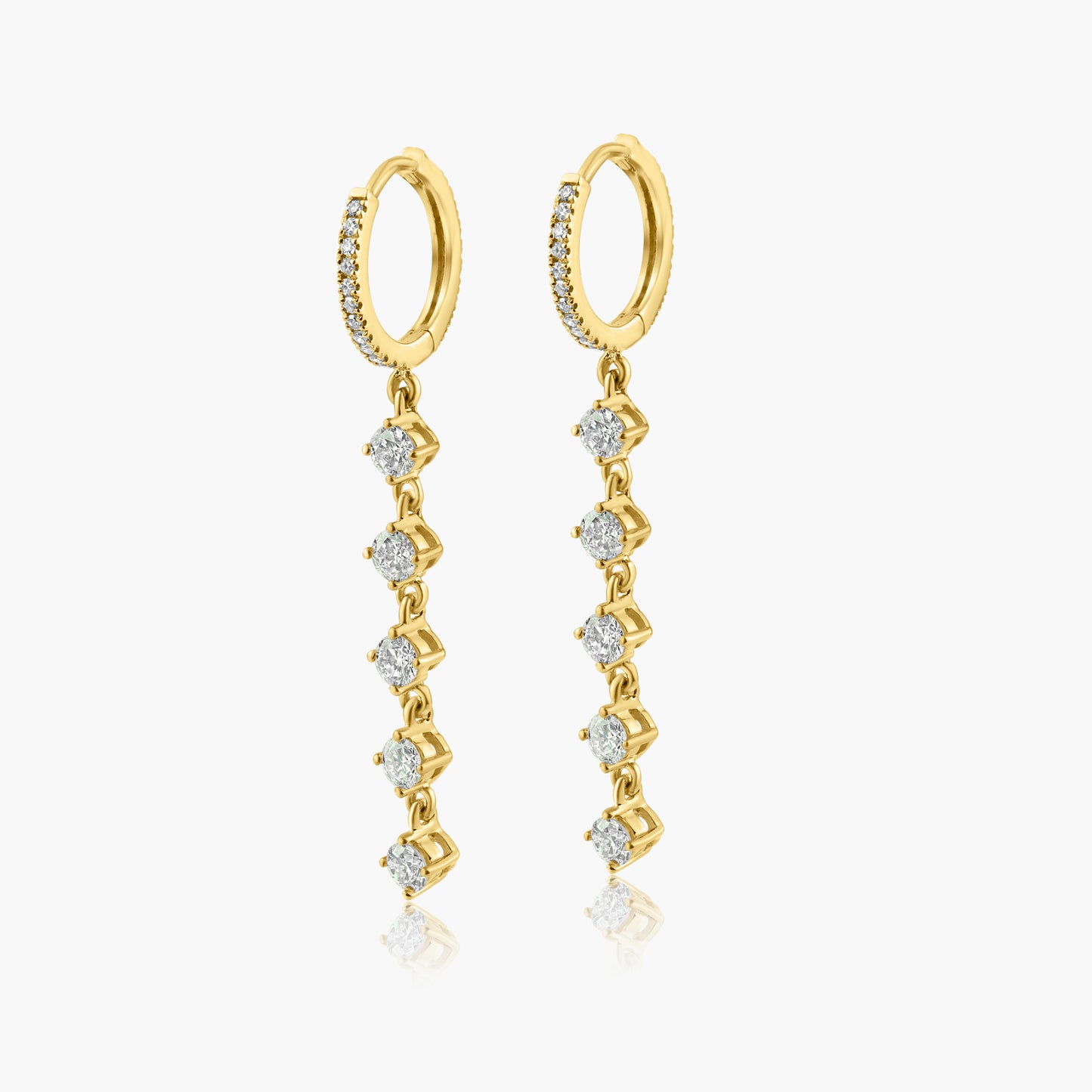 14K Yellow Gold Dainty Earrings-E60593701-4