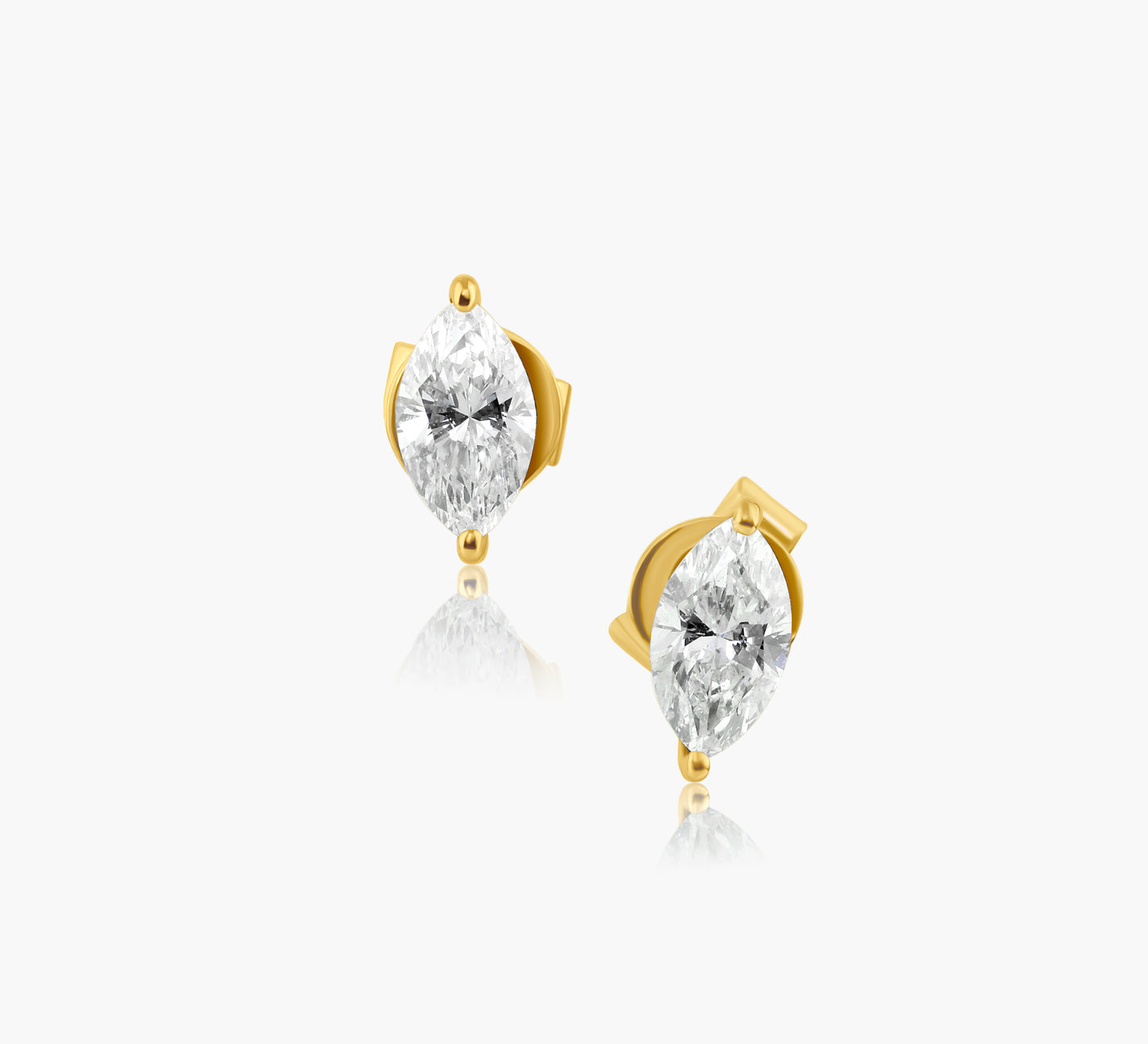 14K Yellow Gold Marquise Diamond Stud Earrings-E60595806