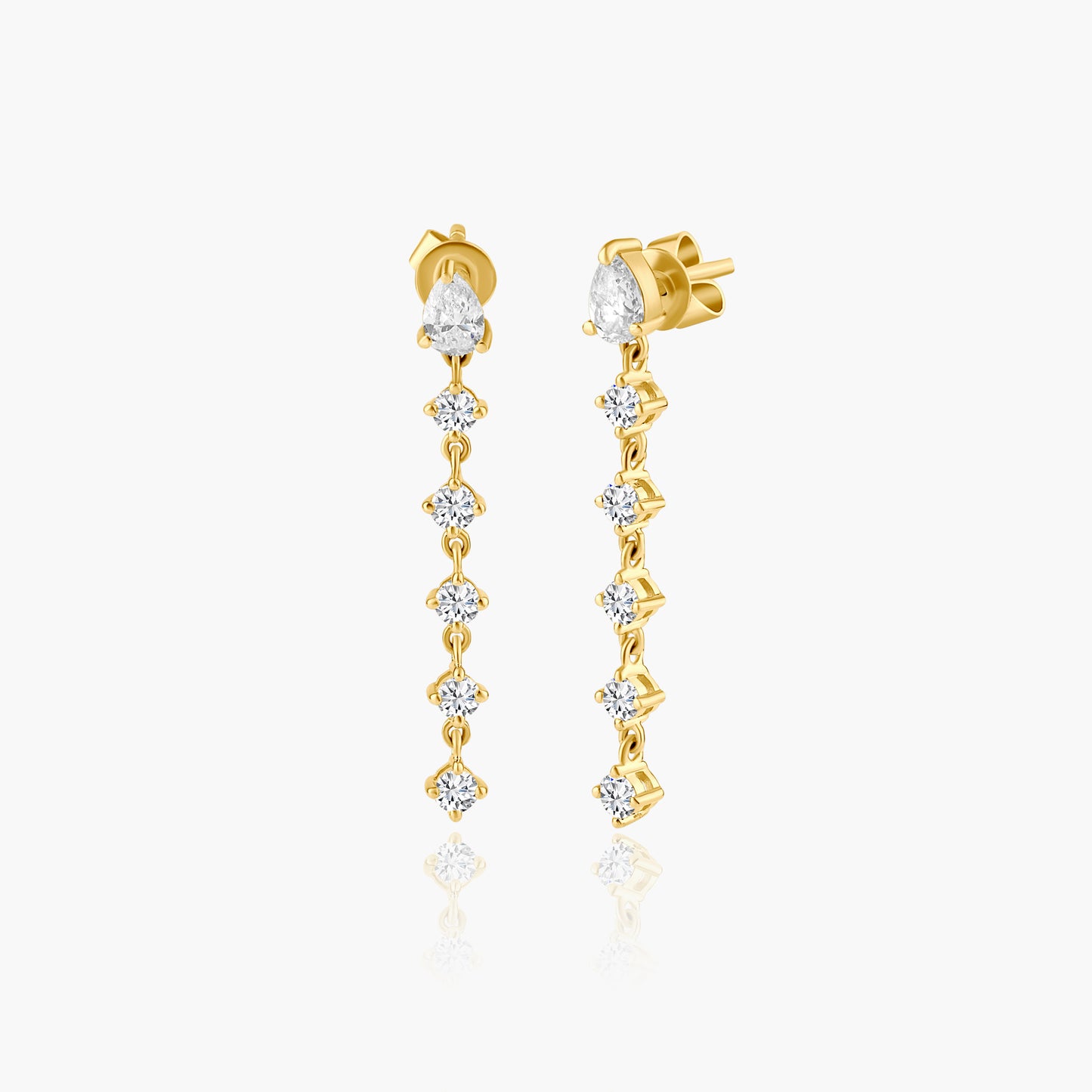 14K Yellow Gold Diamond Dangle Earrings-E60595807-1