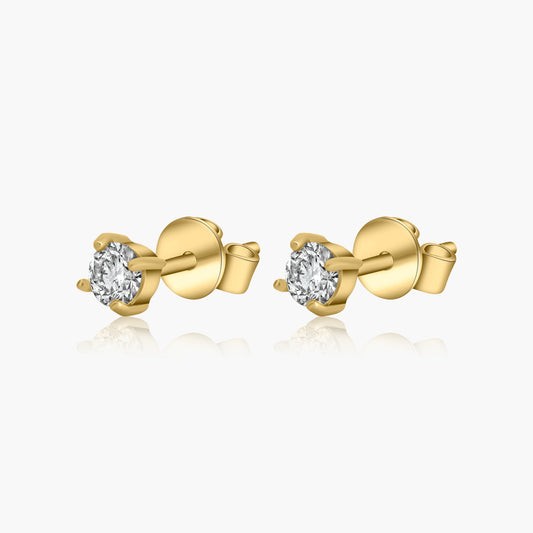 14K Yellow Gold Dainty Stud Earrings-E60601209