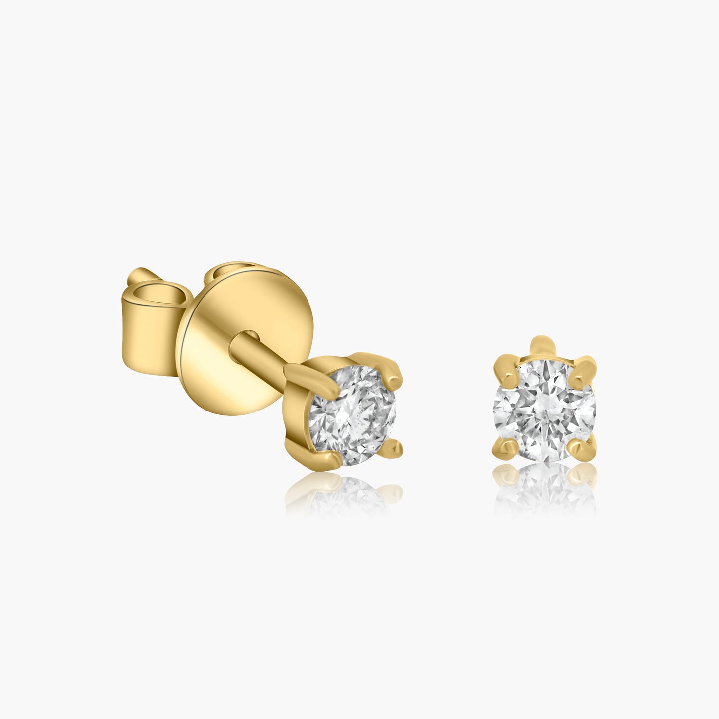 14K Yellow Gold Dainty Stud Earrings-E60601209