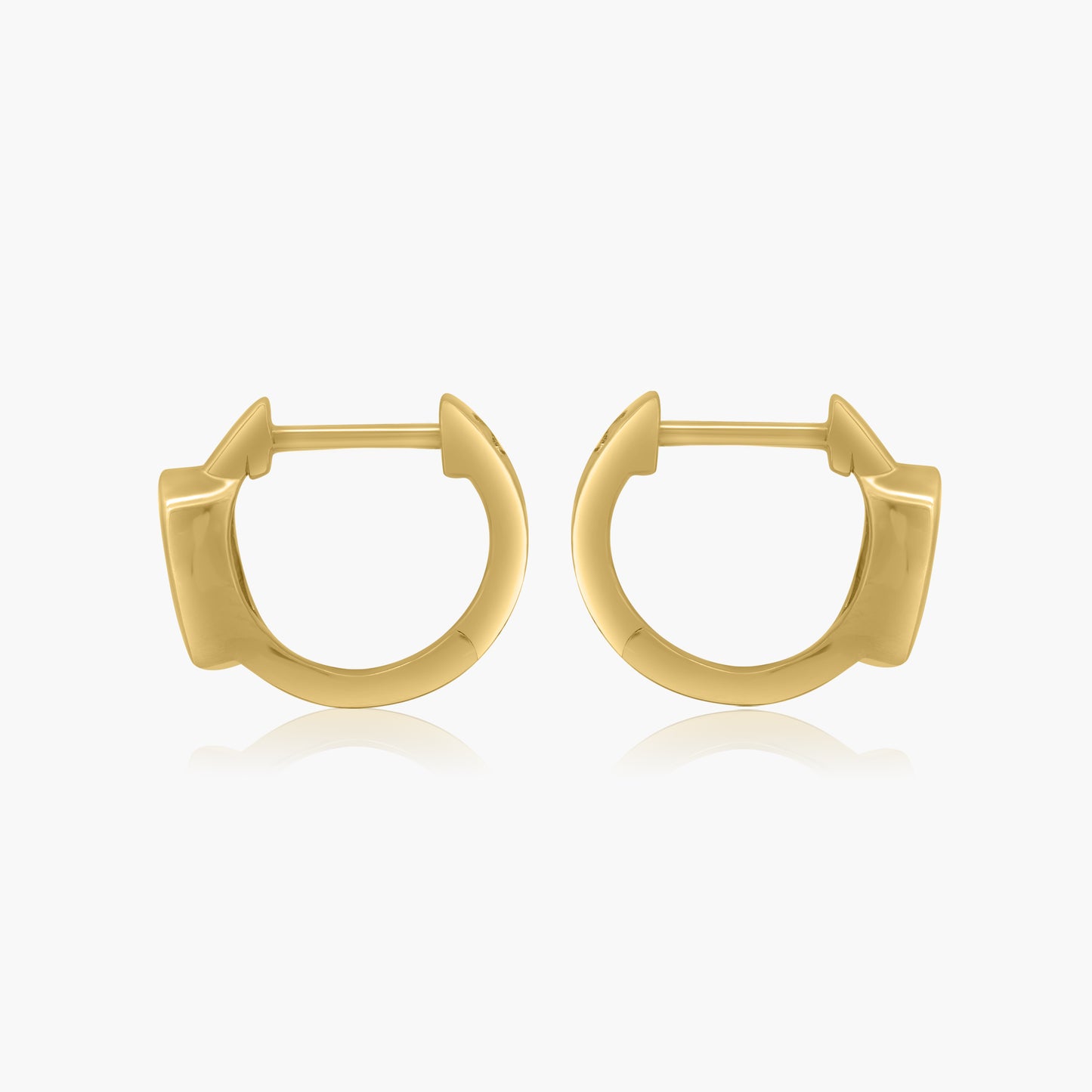 14K Yellow Gold Marquise Bezel Dainty Huggies - E60605201