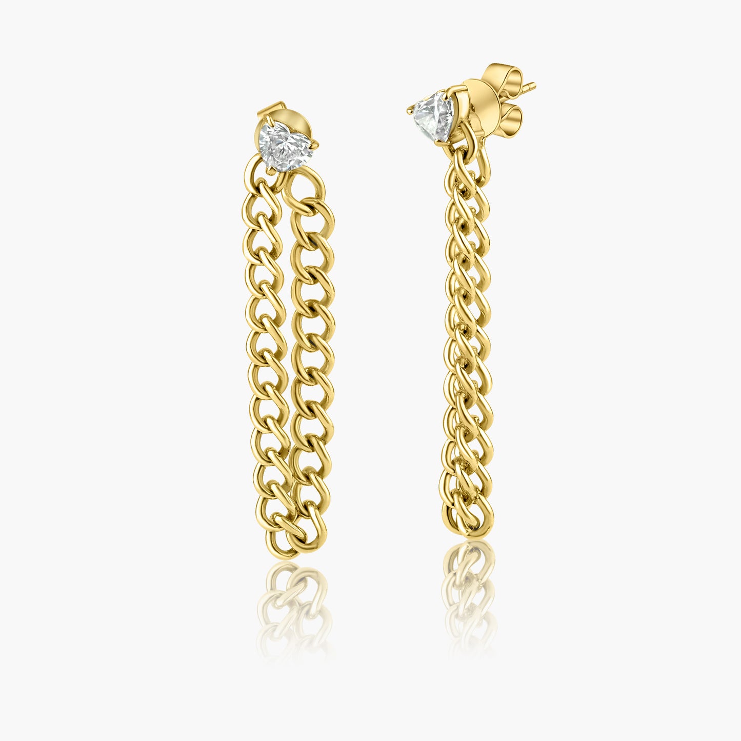 14K Yellow Gold Chain Links Dangle Earrings-E60608104