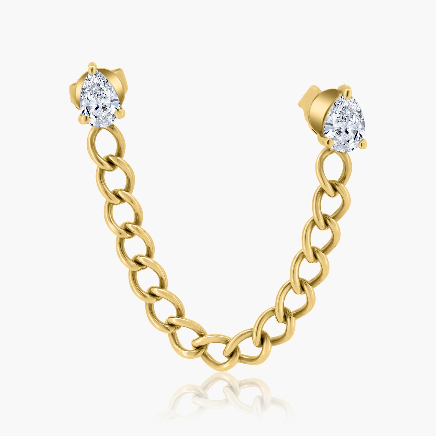 14K Yellow Gold Chain Link Earrings-E60608107