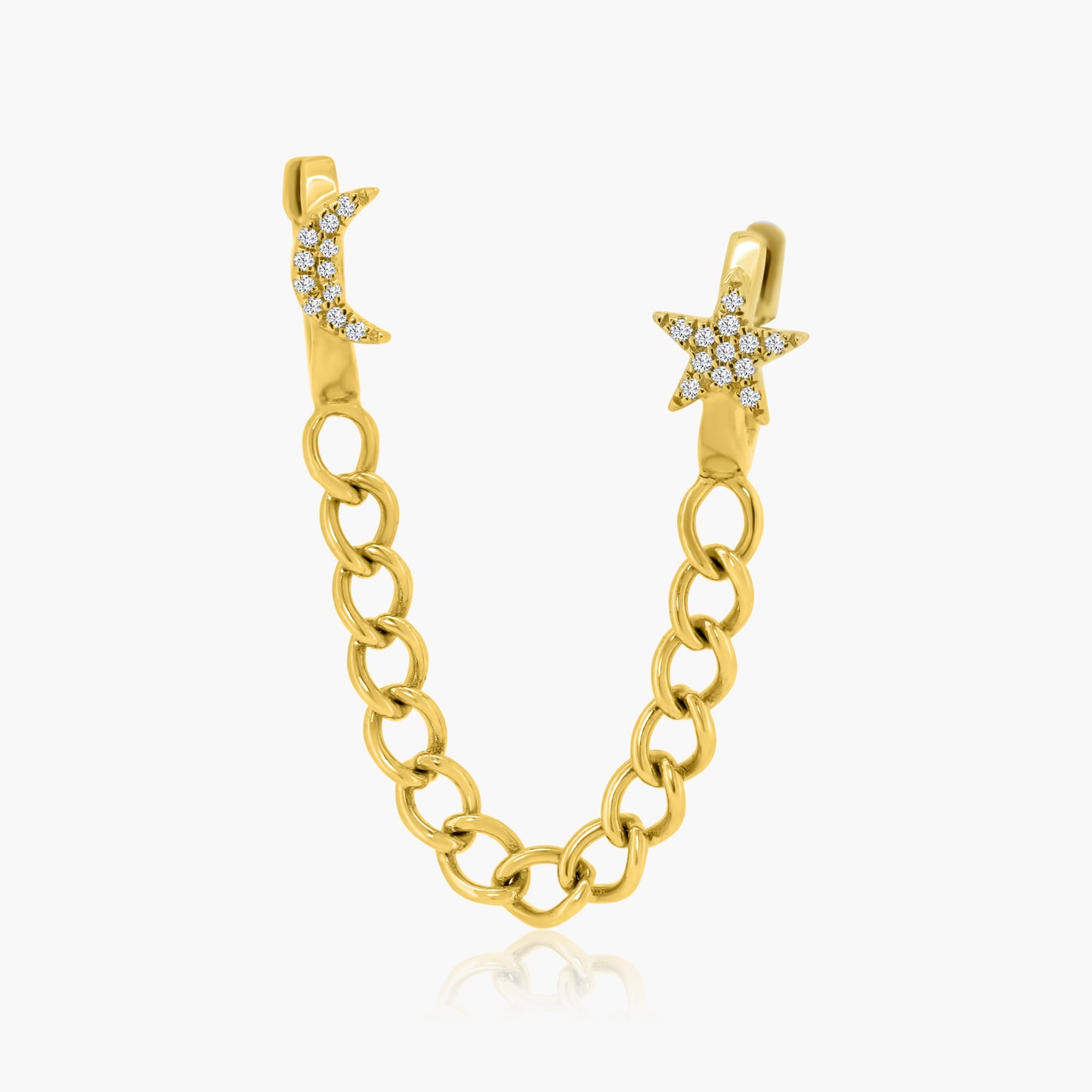 14K Yellow Gold Chain Link Earrings-E60614003