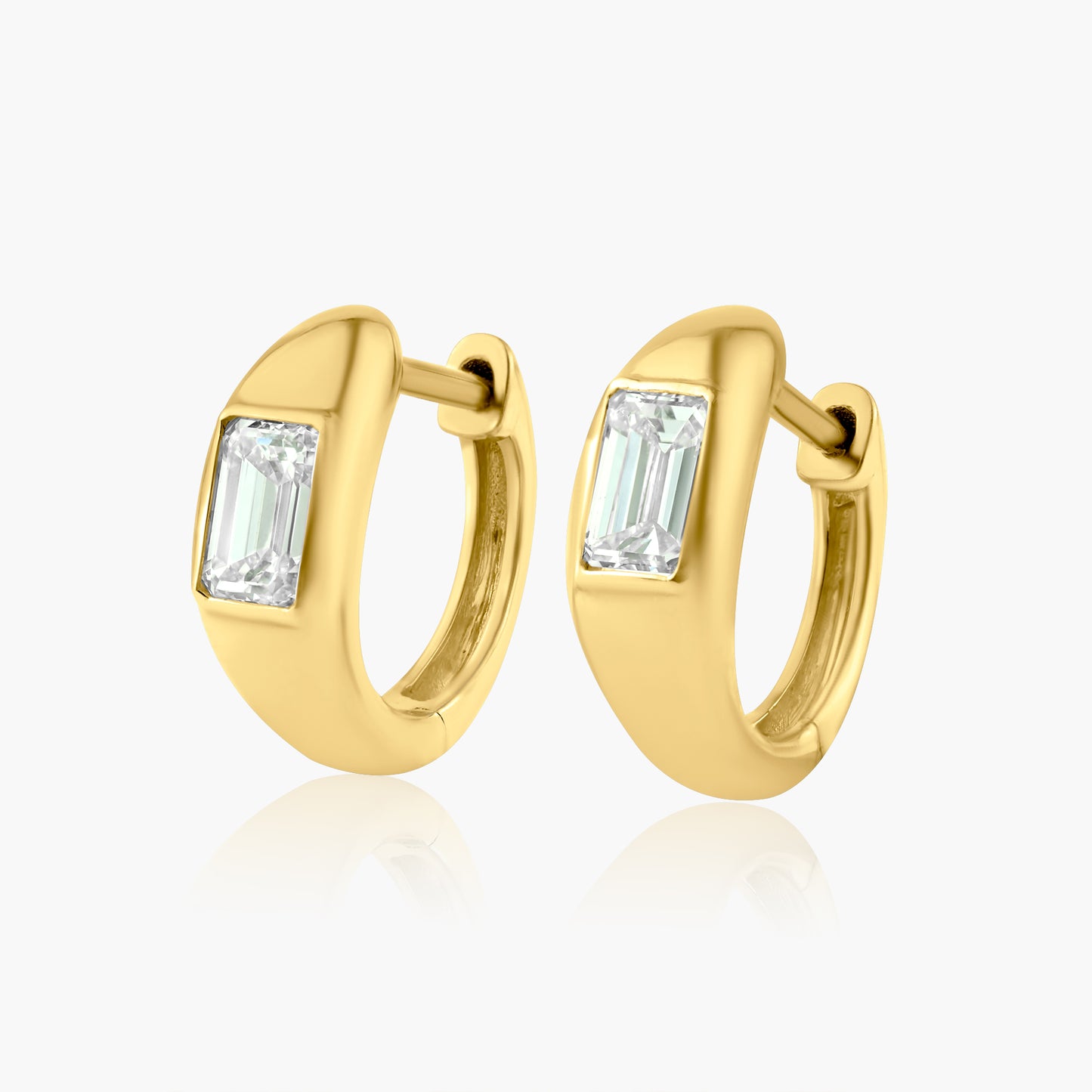 14K Yellow Gold Huggies-E606197