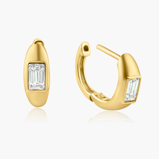 14K Yellow Gold Huggies-E606197