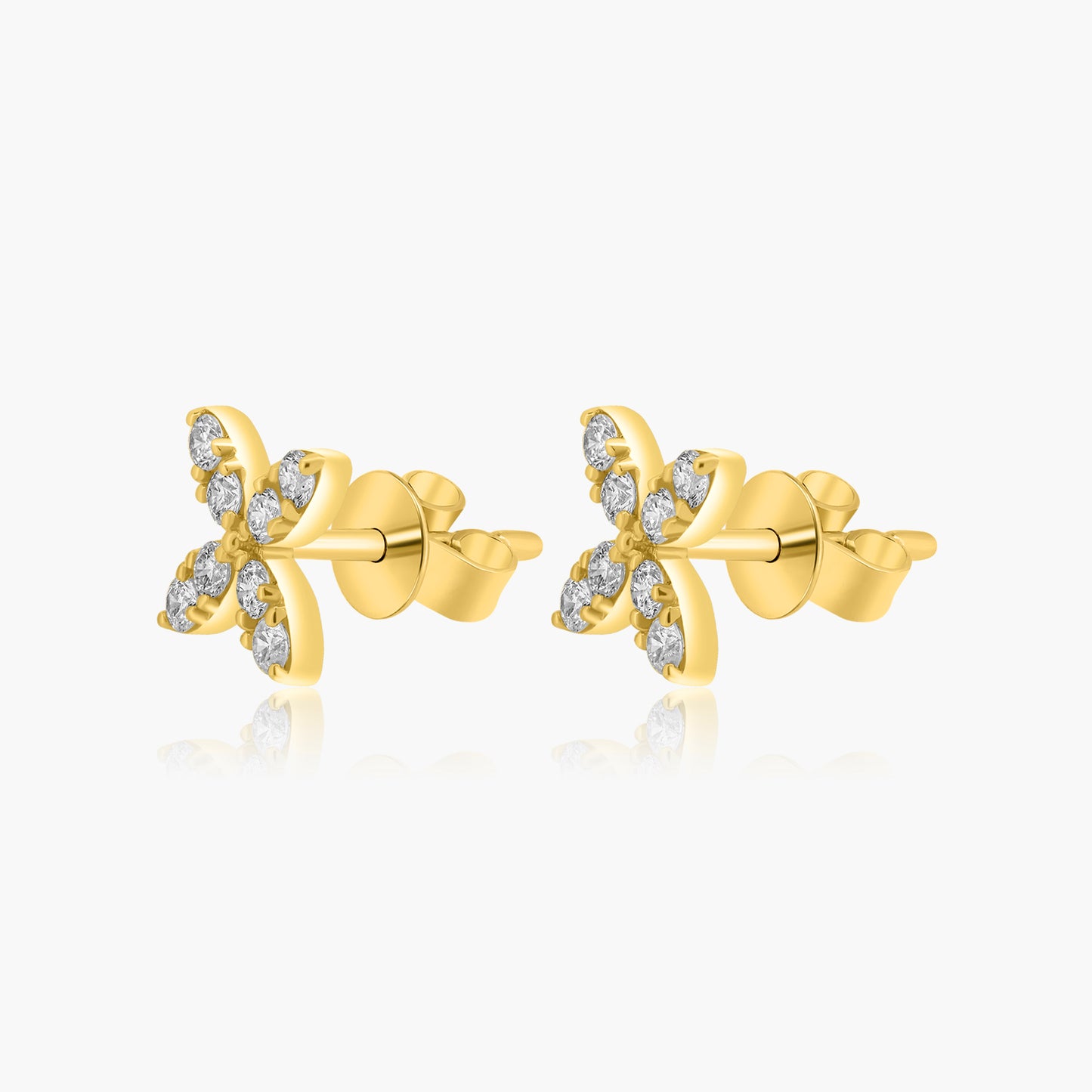 14K Yellow Gold Flower Shape Stud Earrings-E60626602