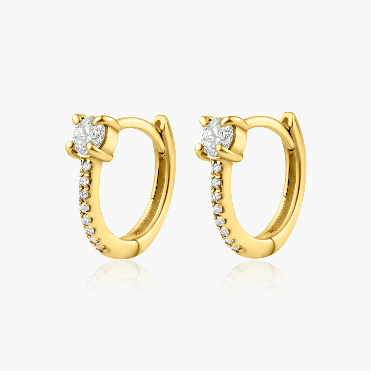 14K Yellow Gold Dainty Huggies-E606311