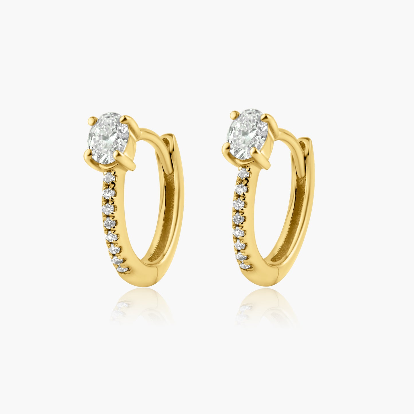 14K Yellow Gold Dainty Huggies-E606316