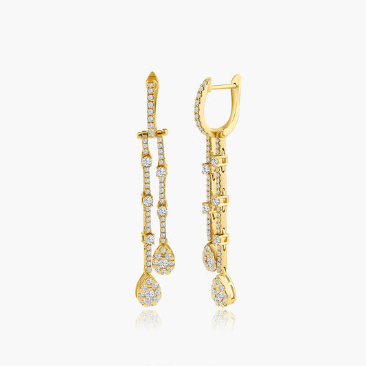 14K Yellow Gold Statement Dangle Earrings-E606326