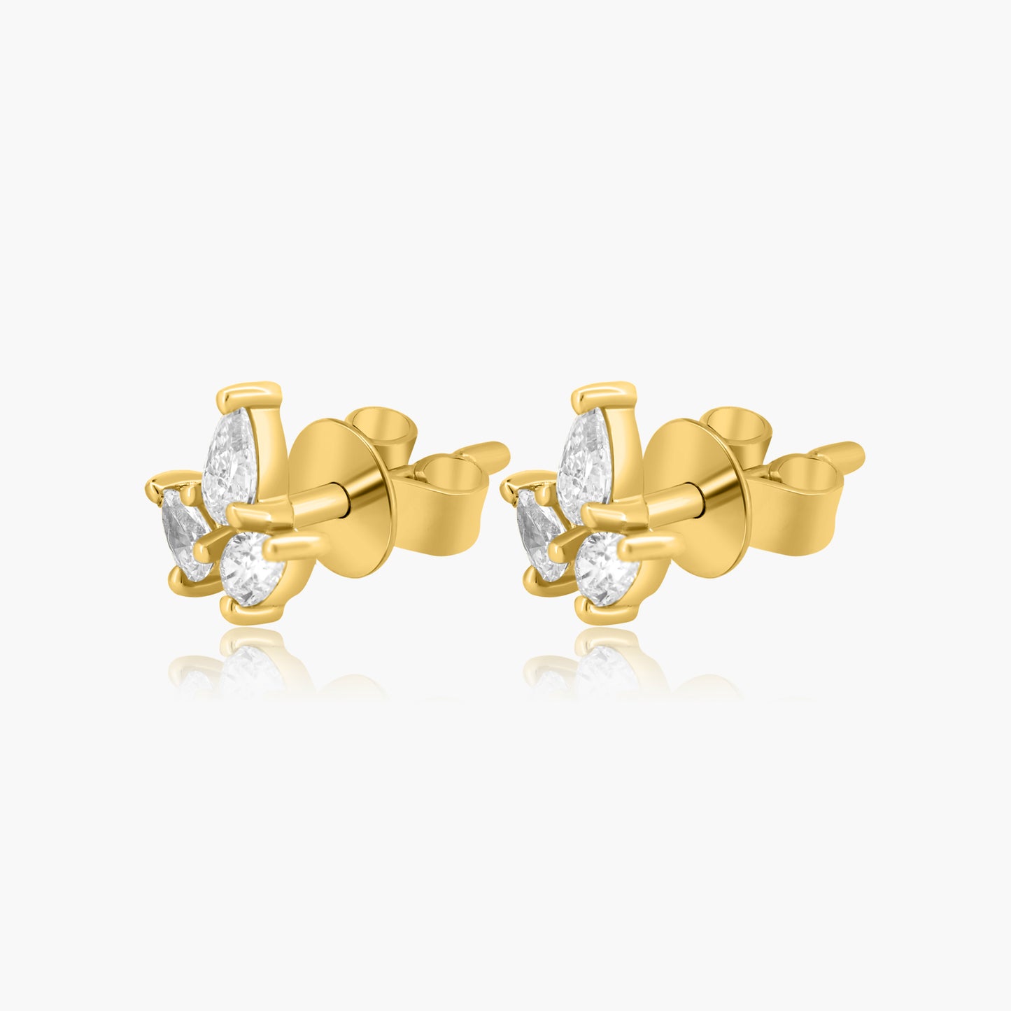 14K Yellow Gold Pear Diamond Stud Earrings-E606456