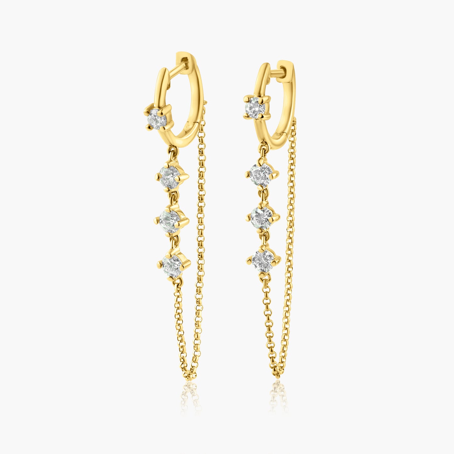 14K Yellow Gold Chain Link Earrings-E60648901