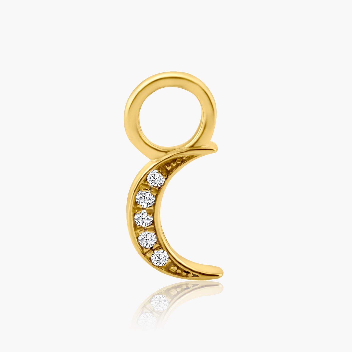 14K Yellow Gold Dainty Moon Pendant - L606090